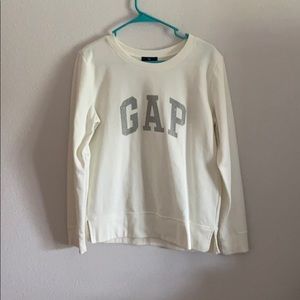 GAP Off White Sparkly Crew Neck Sweater